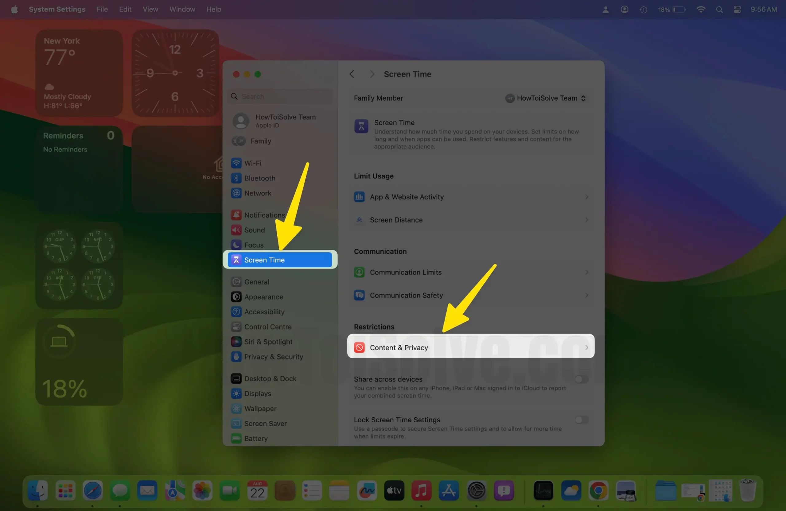Content & Privacy Settings in Screen Time on Mac