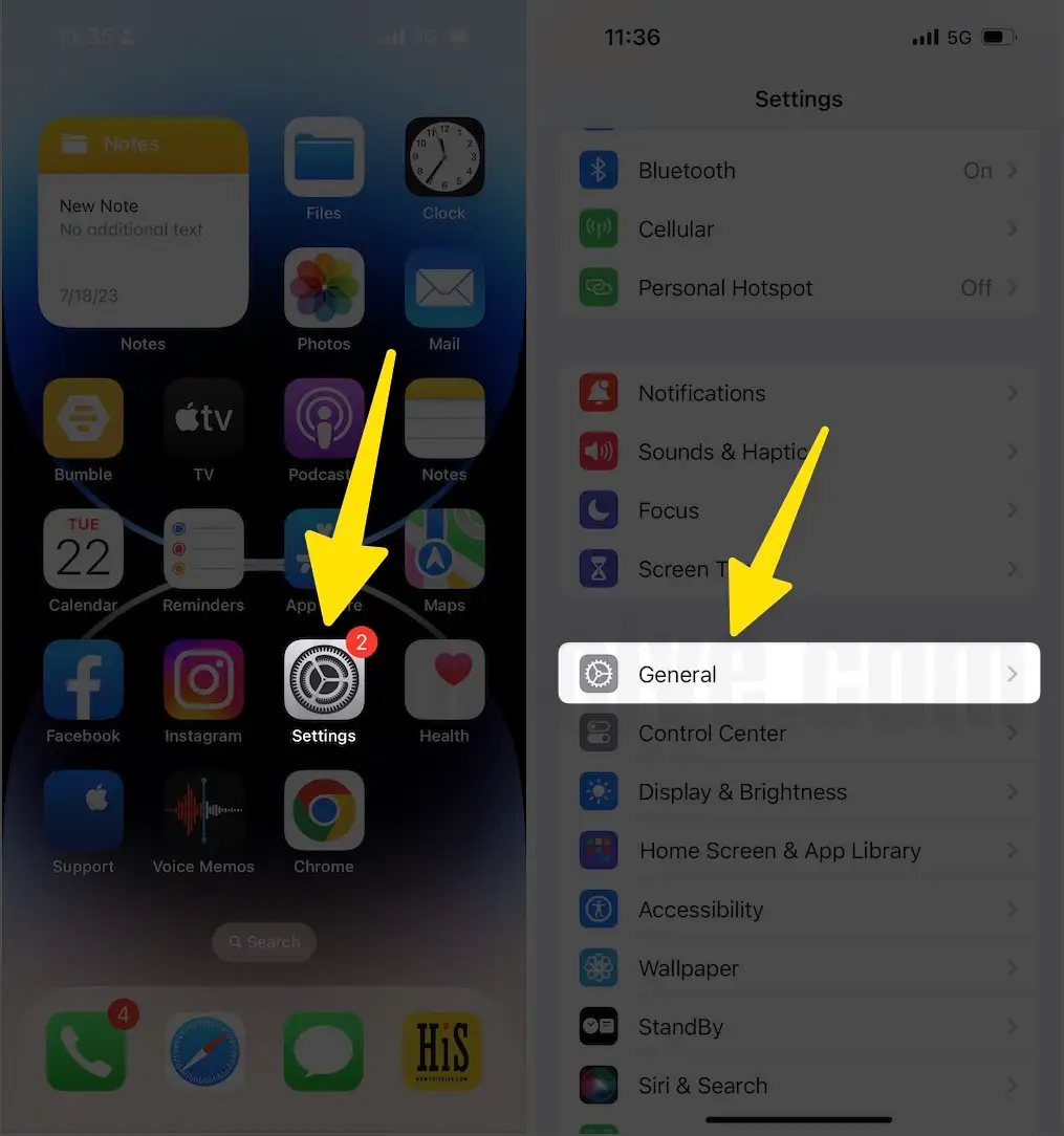 Open Airdrop Settings on iPhone