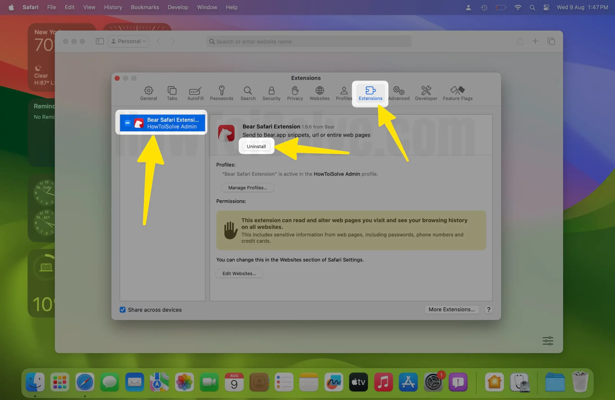 Remove Safari Extension from Mac