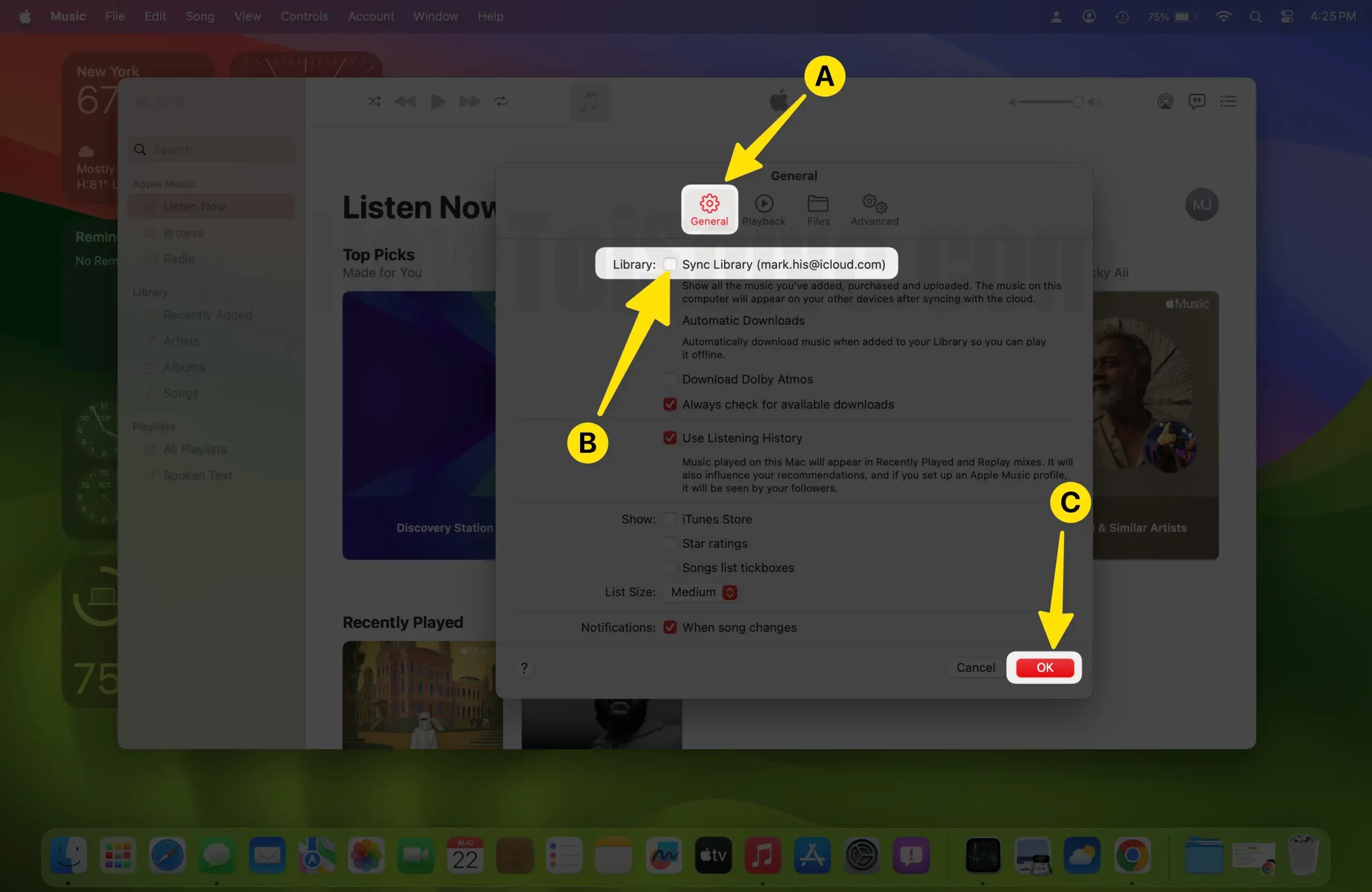 Stop Music Library Sync on Mac