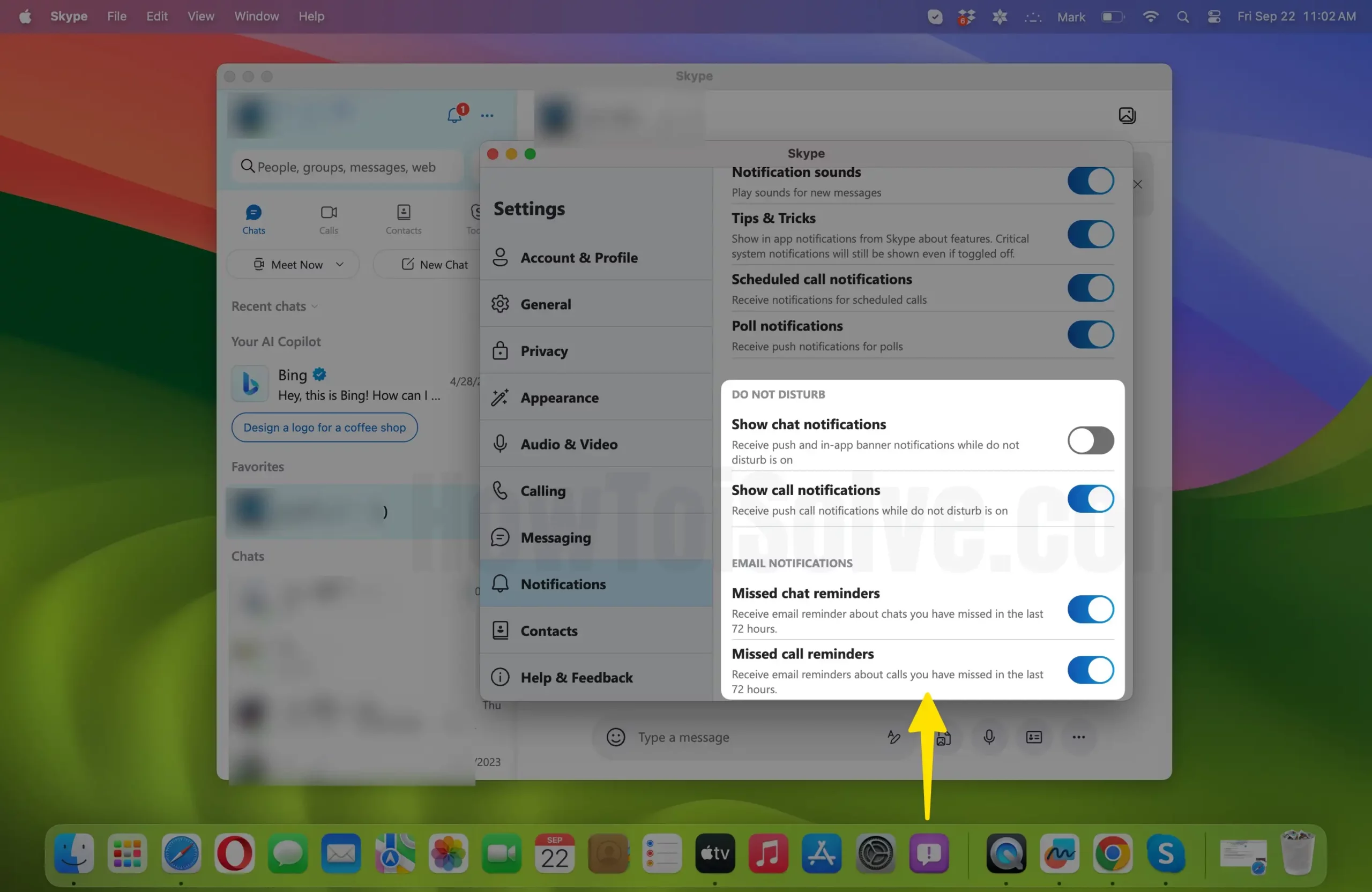 Click on show Show notifications on mac while Do Not Disturb