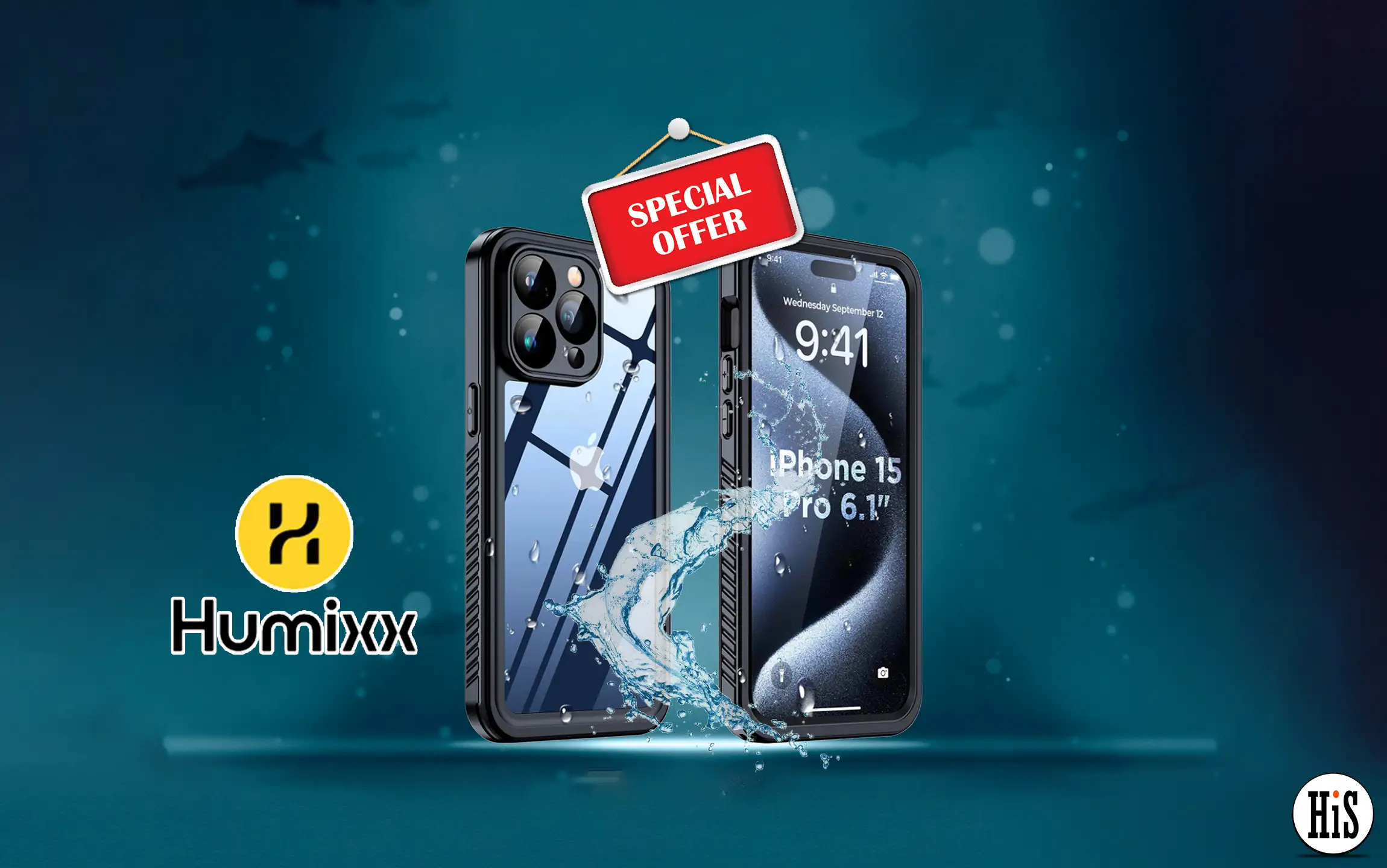 Aquatic Paradise, Humixx iPhone 15 Pro Waterproof case,Your Phone's Waterproof Shield!