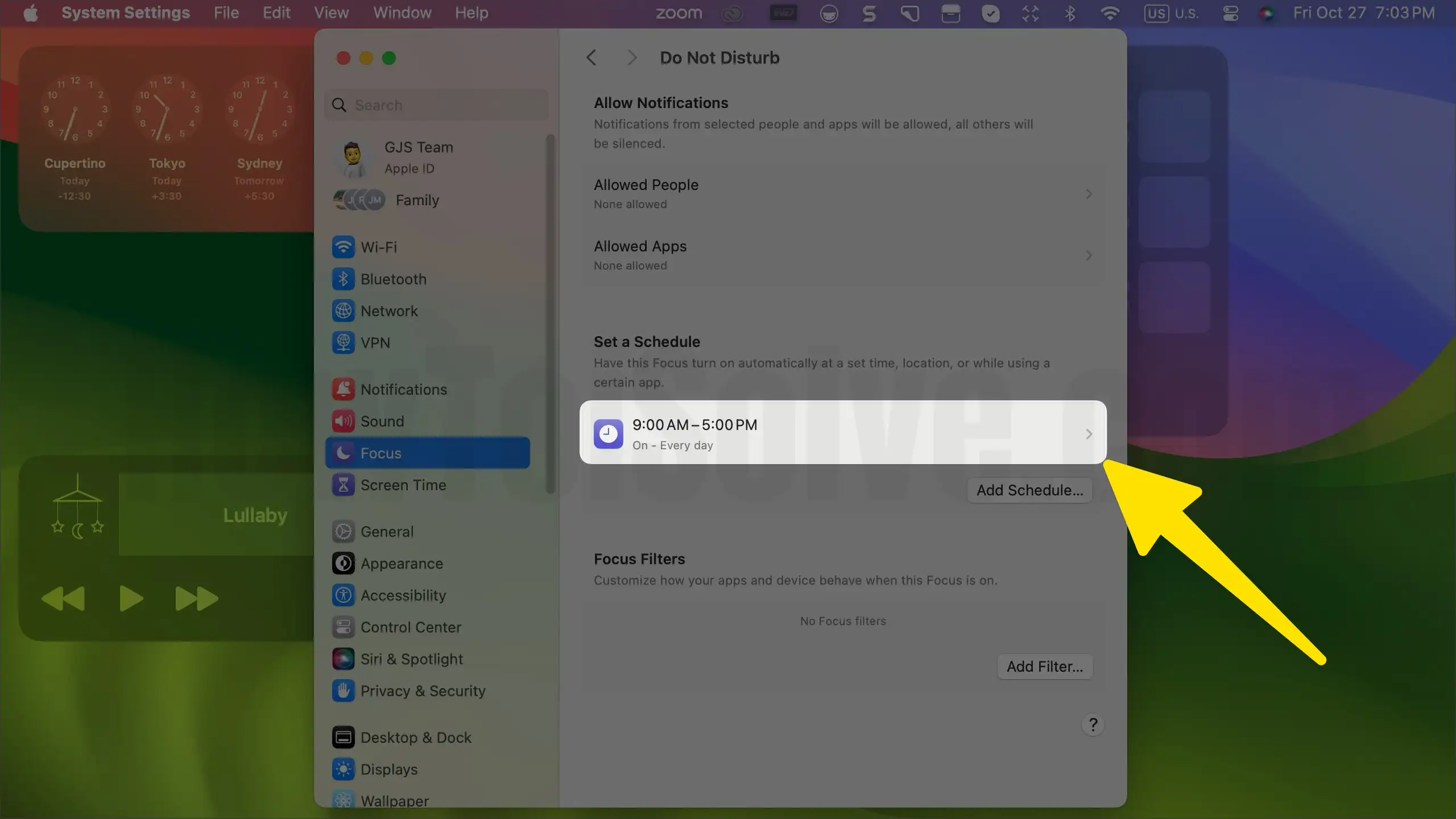 Scheduled Settings for Do Not Disturb on Mac