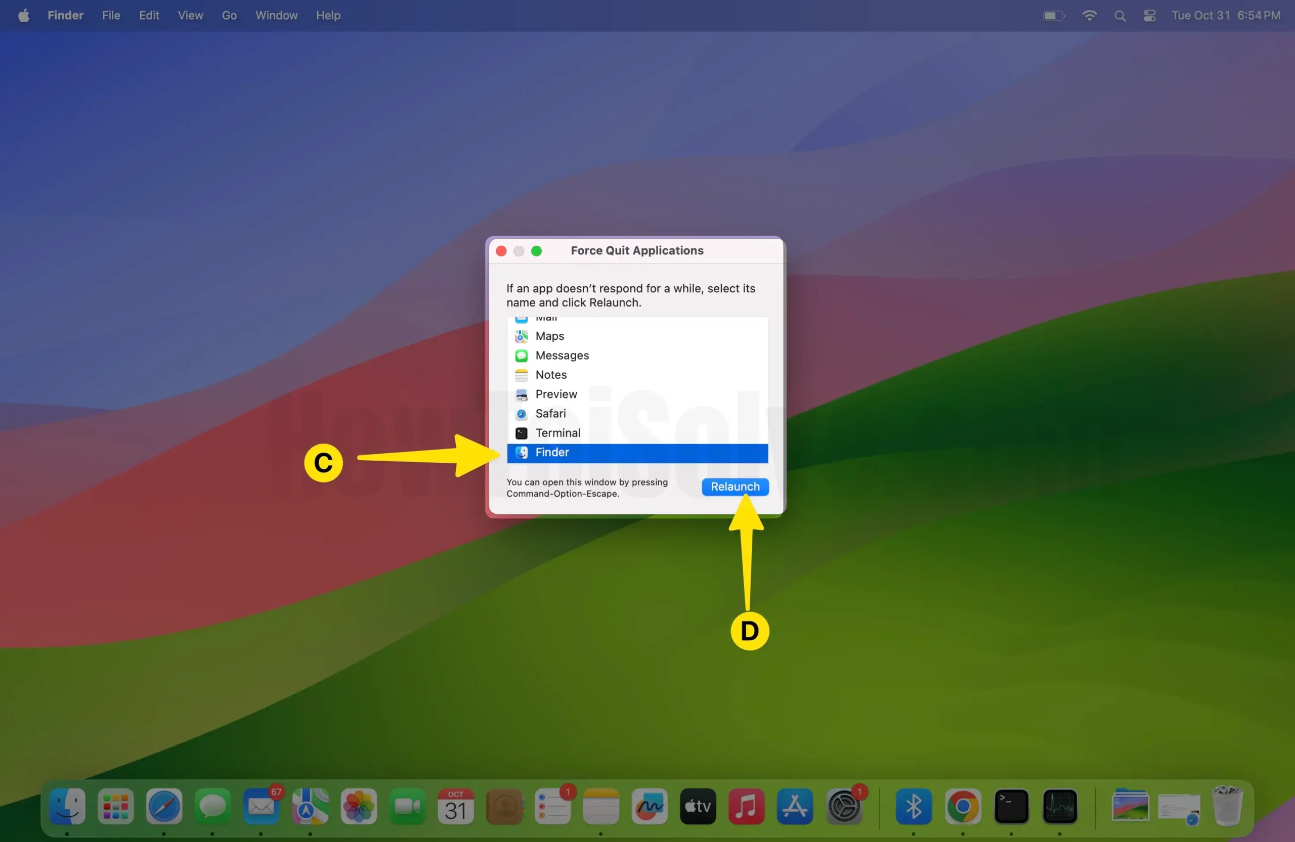 Select Problematic App in Force Quit On Mac