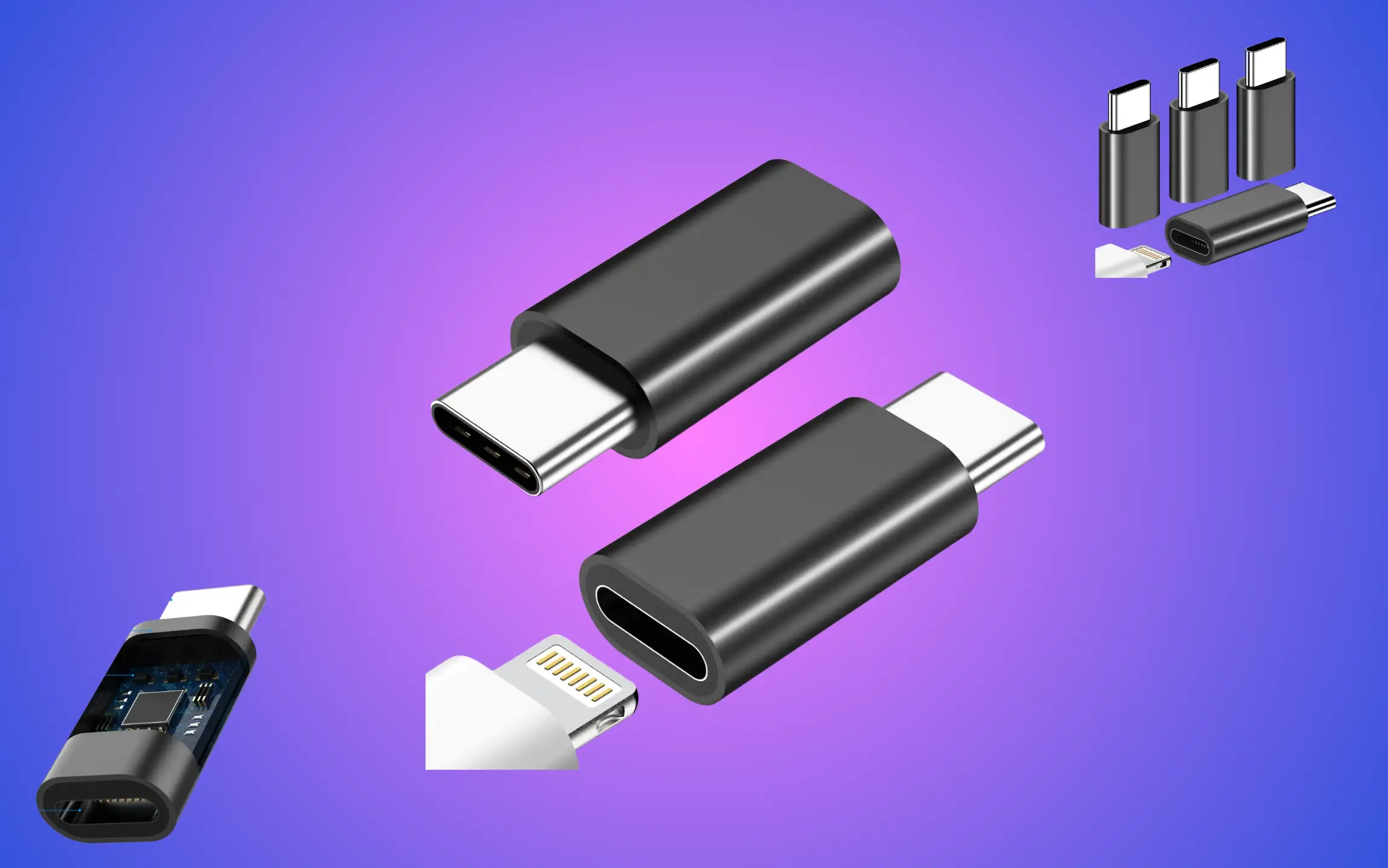 FQSH Lightning to USB-C Adapters for iPhone 15 Series