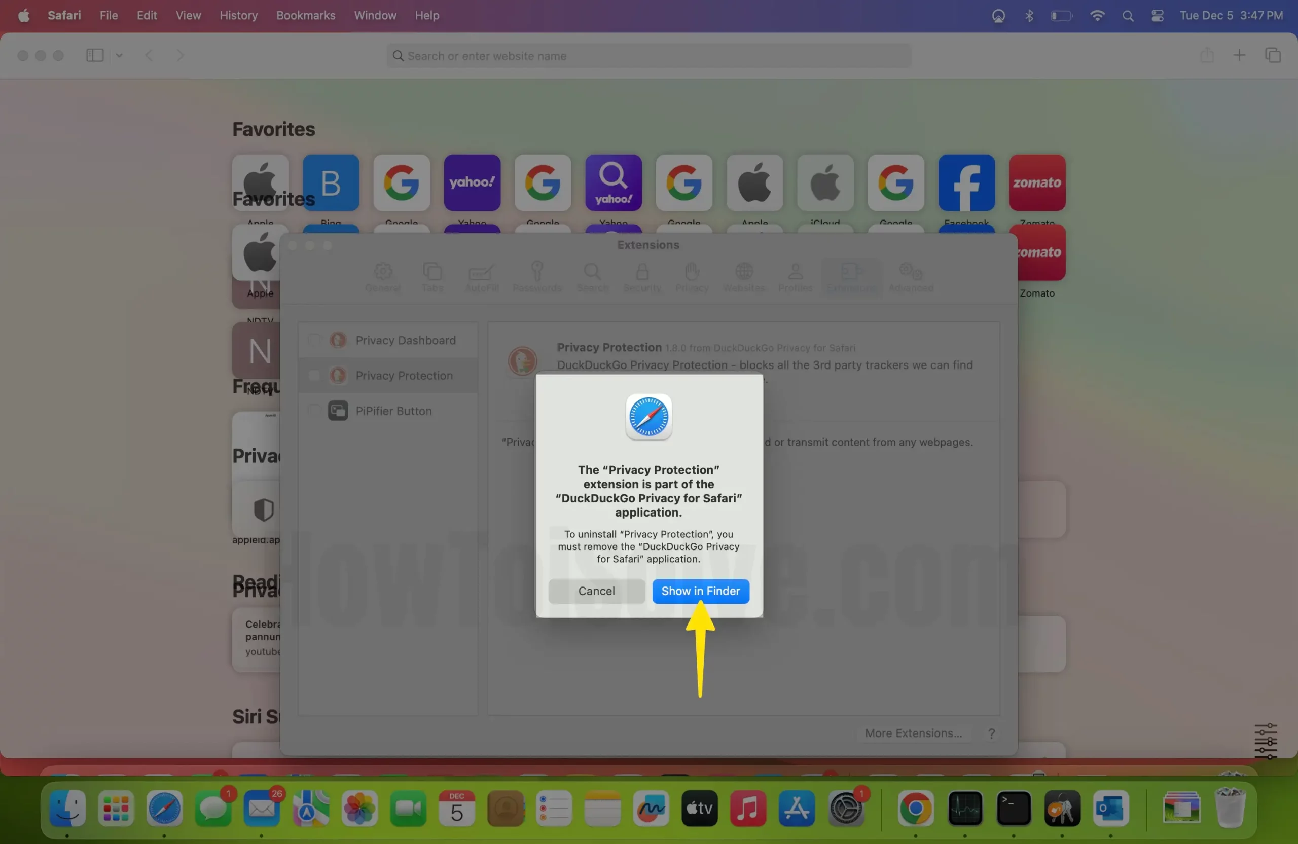 Select Show in Folder on Mac