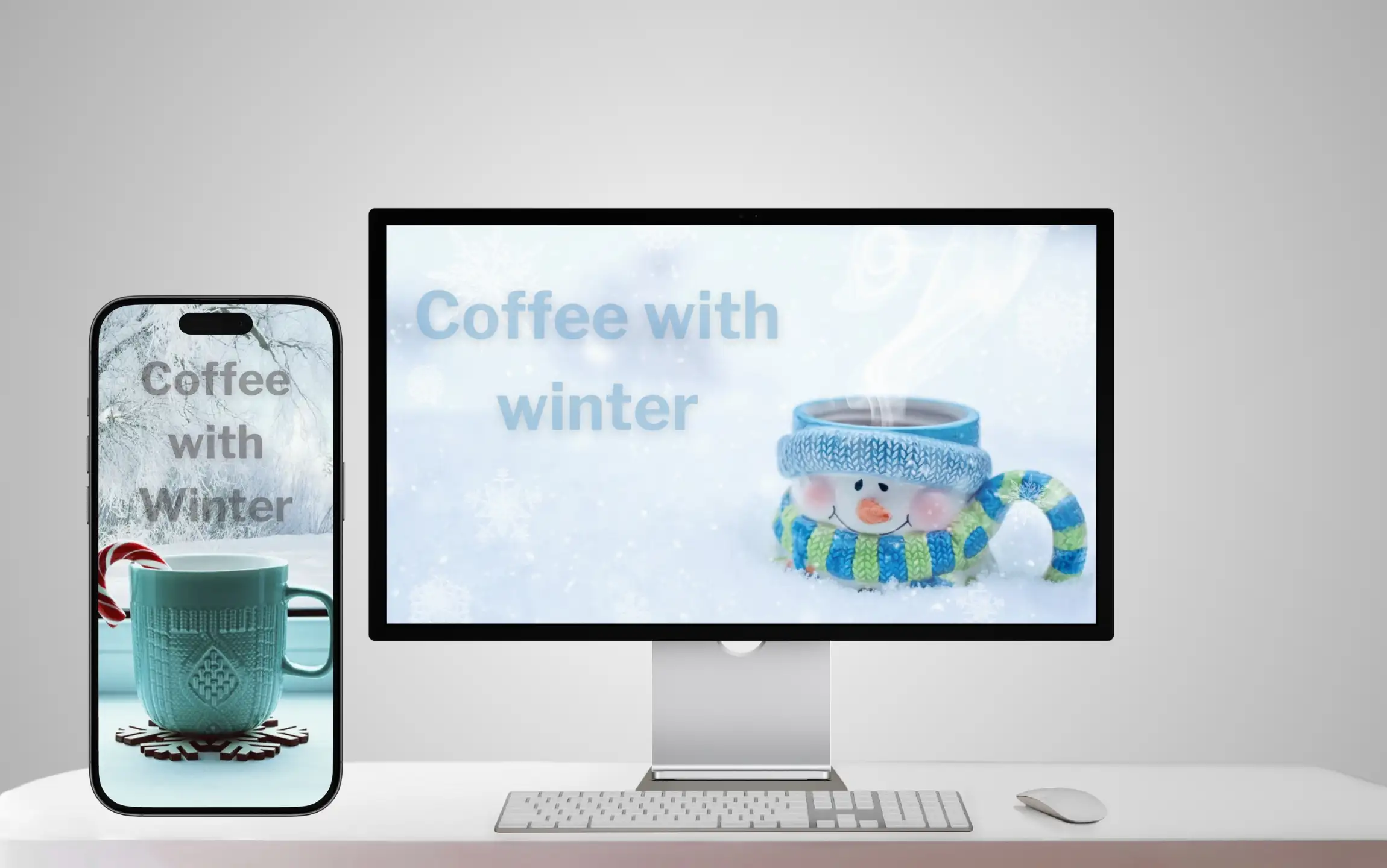 Coffee with Winter wallpaper for iPhone and Macbook