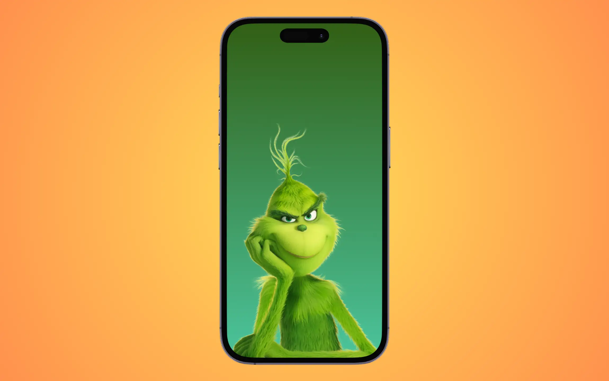 Funny face Grinch Wallpaper for iPhone