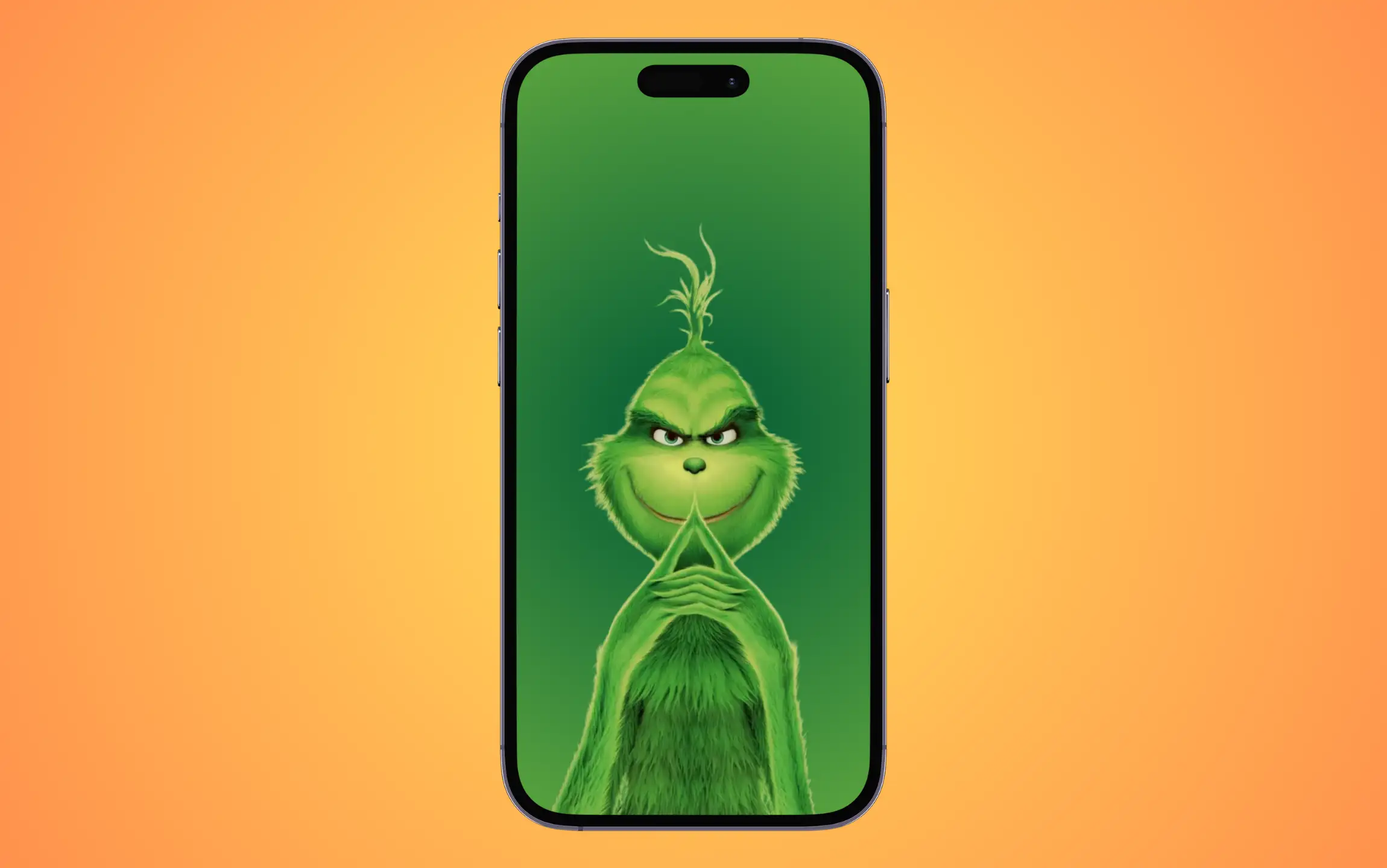 Grinch Serious face wallpaper for iPhone