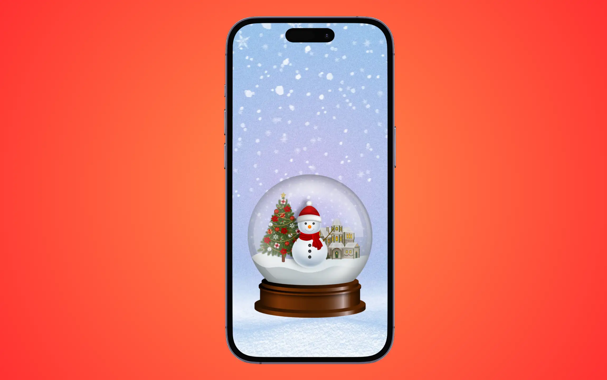 Merry christmas snow globe wallpaper for iPhone