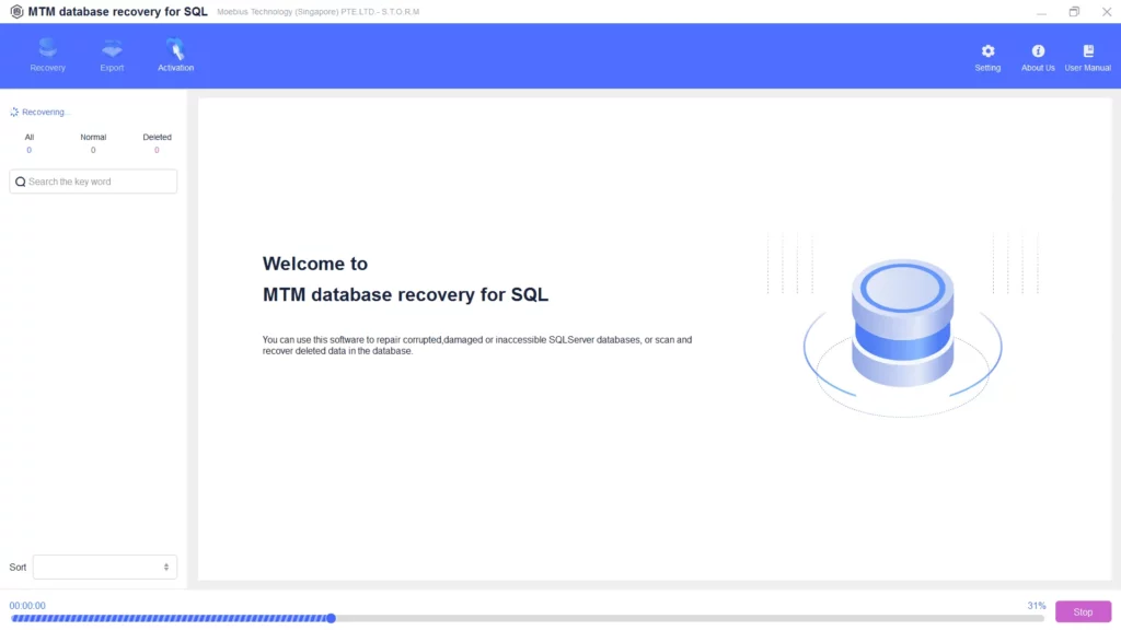 Select MTM Database Recovery for SQL