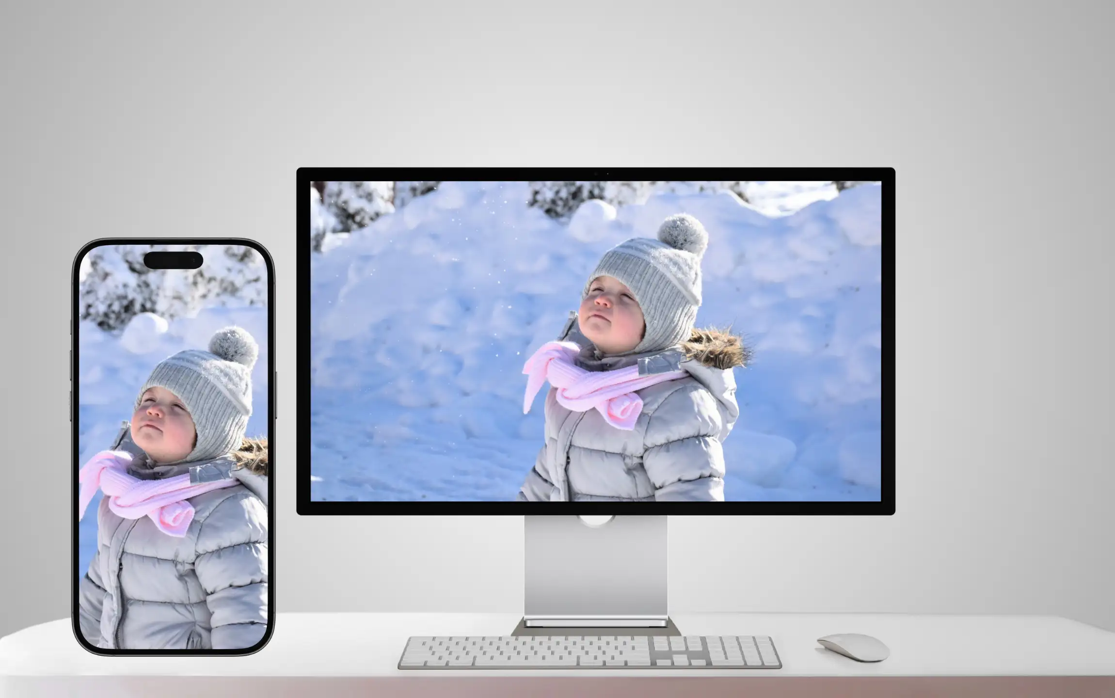 Snow baby winter wallpaper for iPhone and Macbook