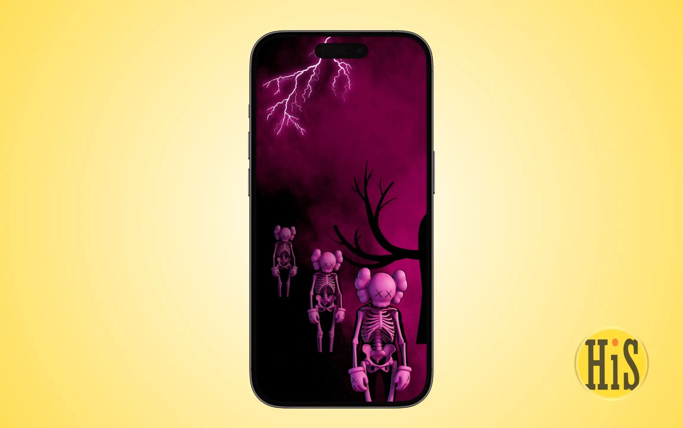 skeleton kaws purple wallpaper for iPhone