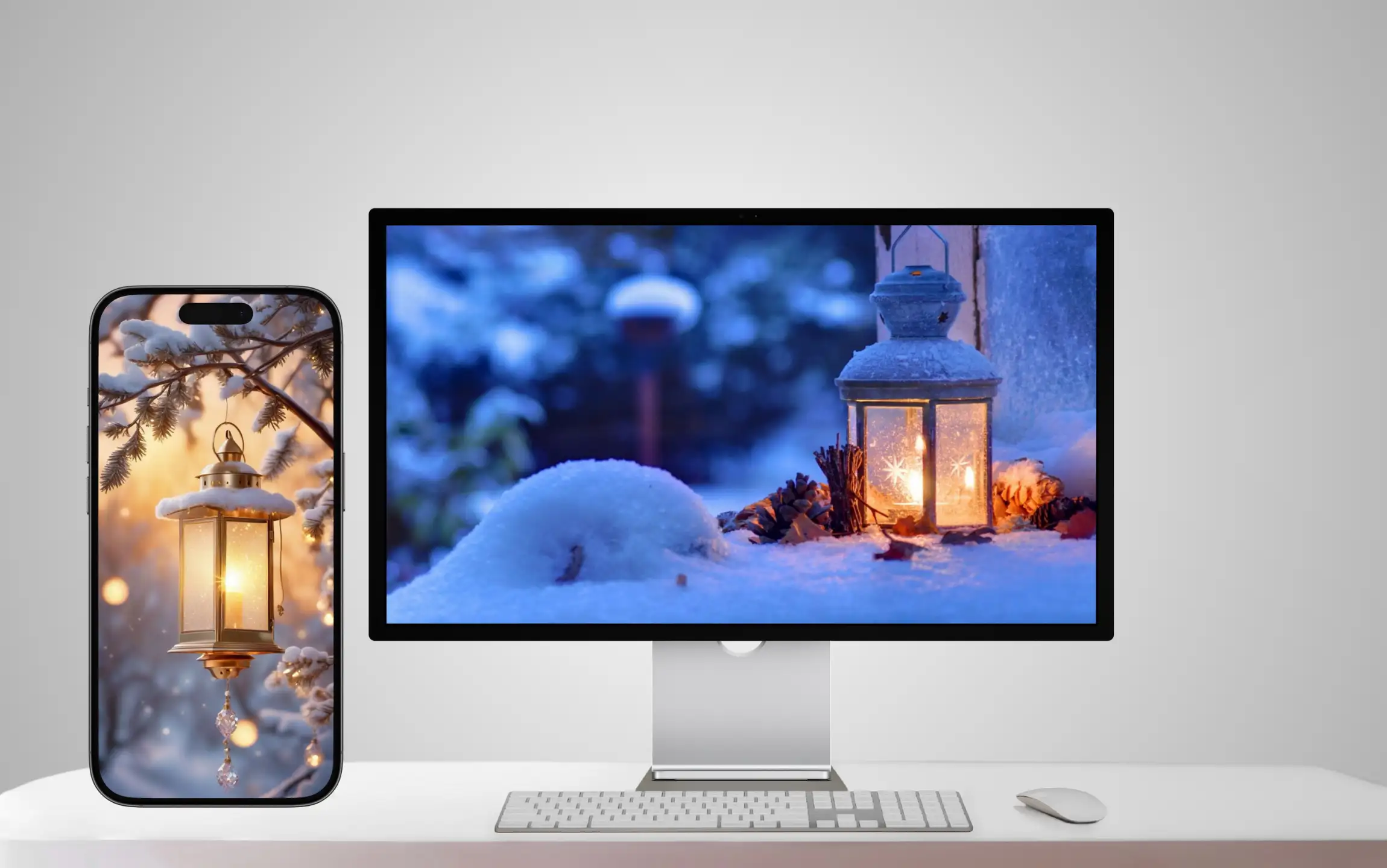 winter lantern wallpaper for iPhone and Macbook