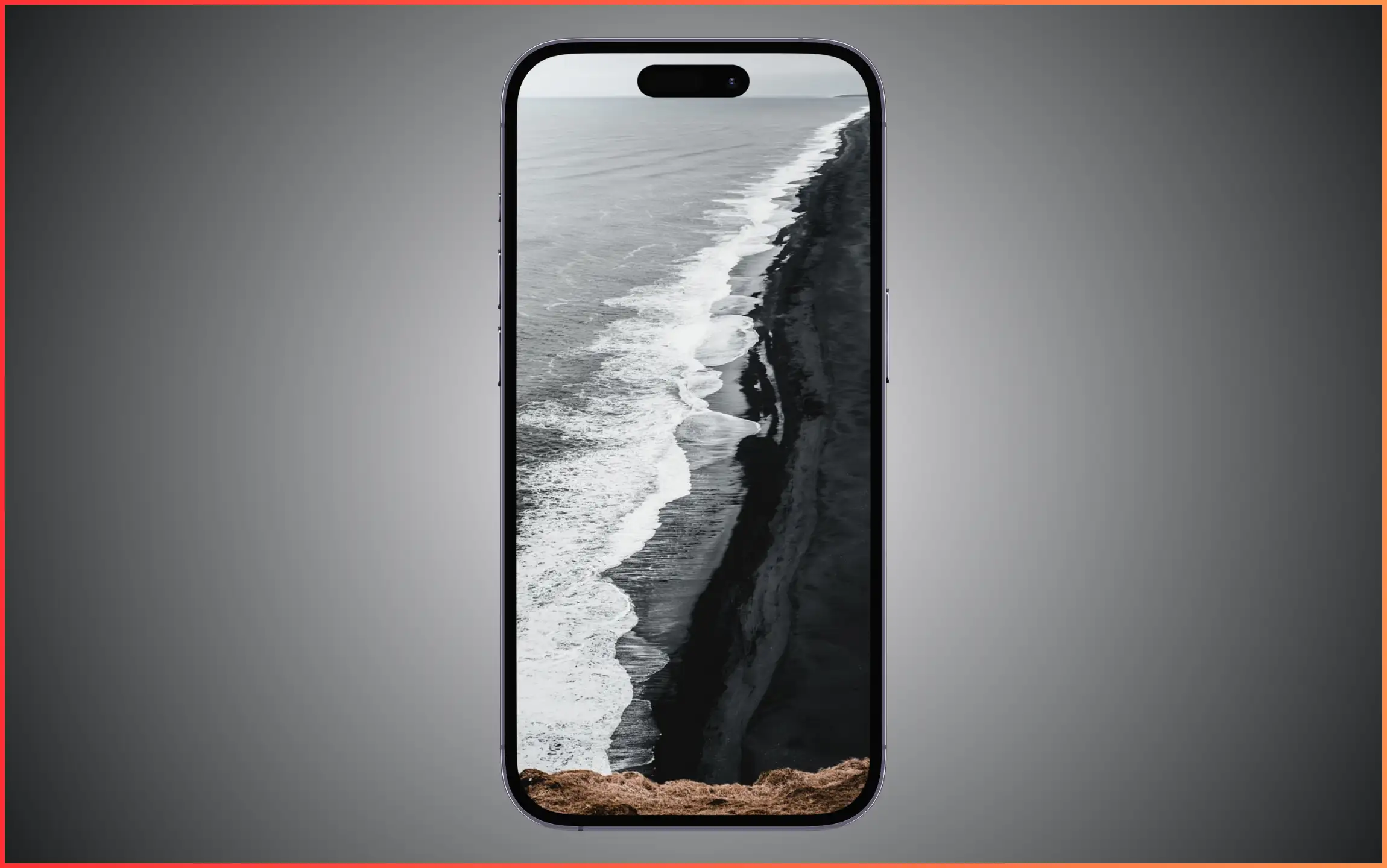 Black Sand Beach iPhone Wallpaper