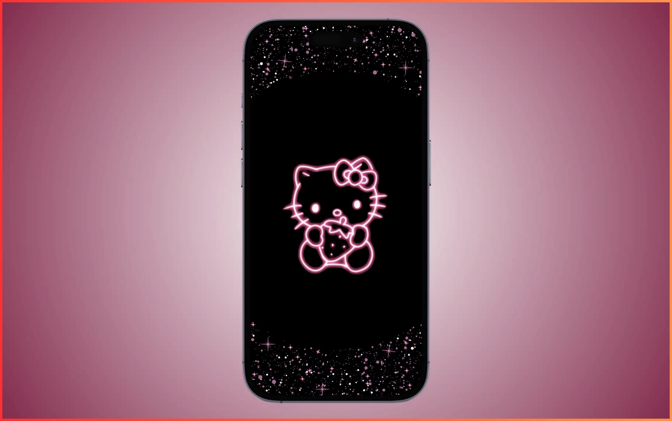 Black and Pink Hello Kitty Wallpaper for iPhone
