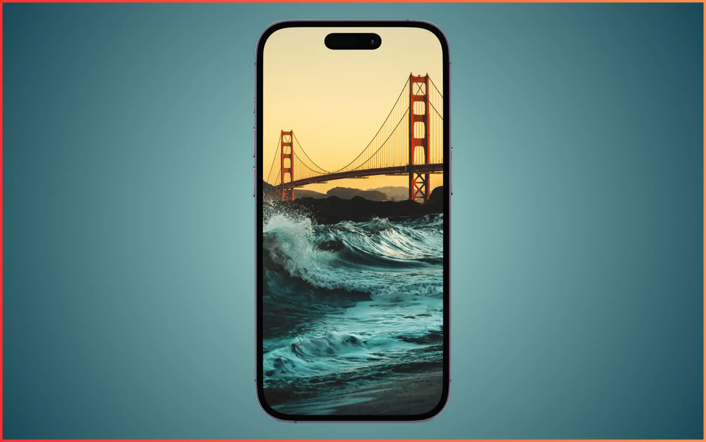 Golden Gate Bridge Waves Wallpaper for iPhone