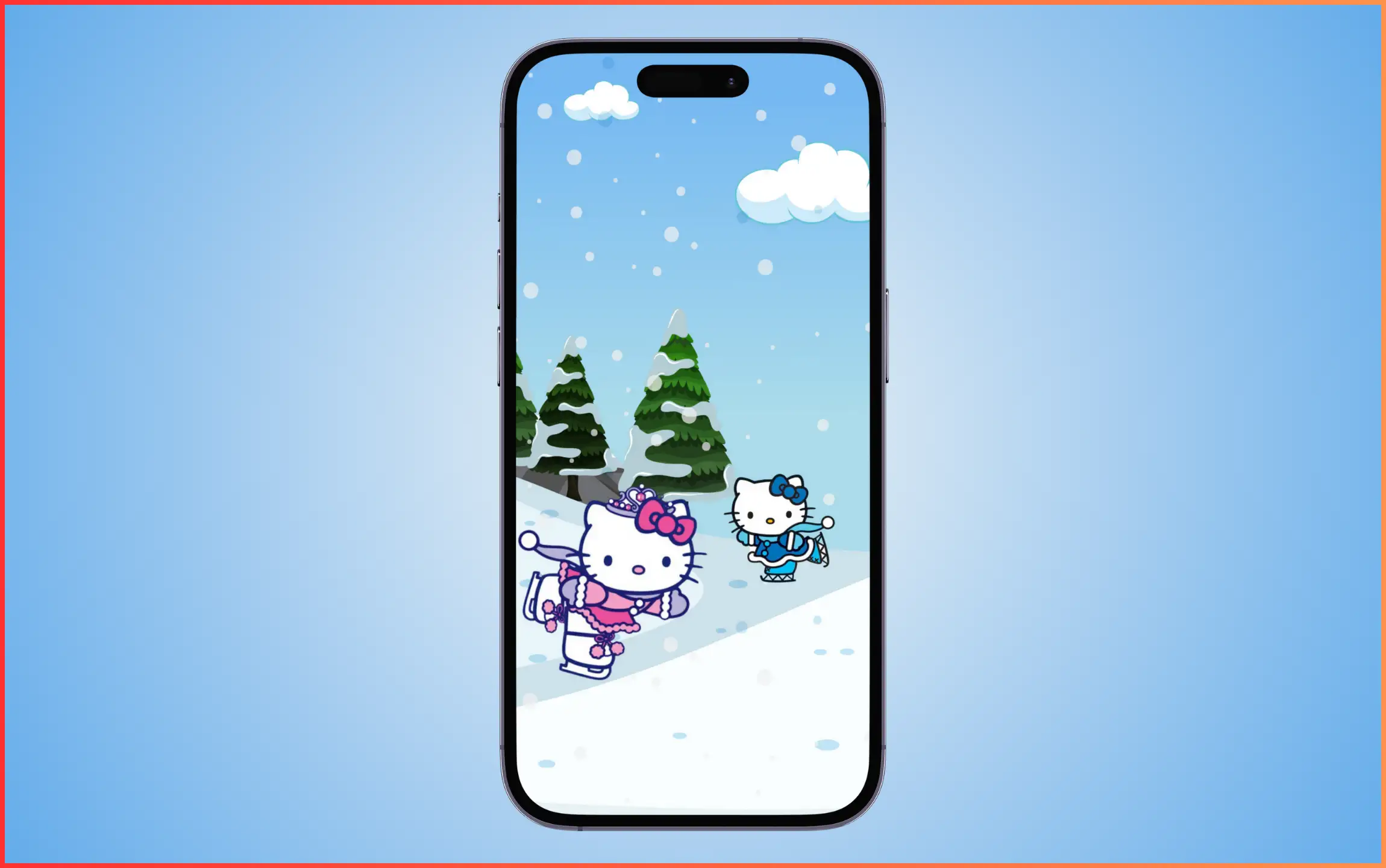 Hello Kitty ice Skating iPhone Wallpaper