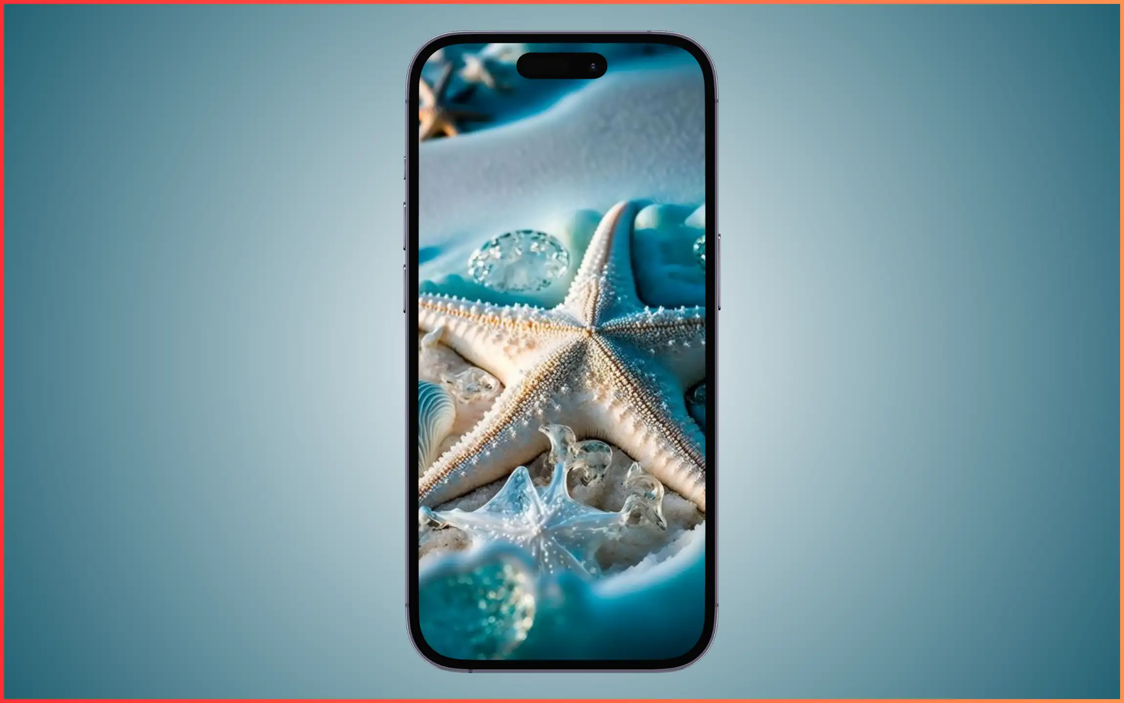 Starfish Beach Wallpaper for iPhone