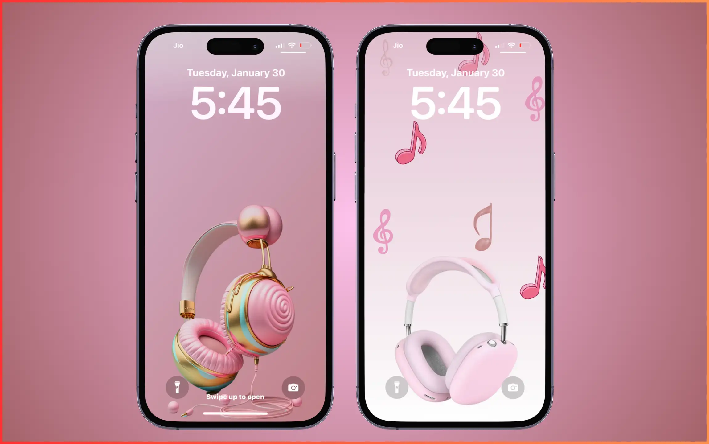 Cute Pink Headphone Wallpapers for iPhone
