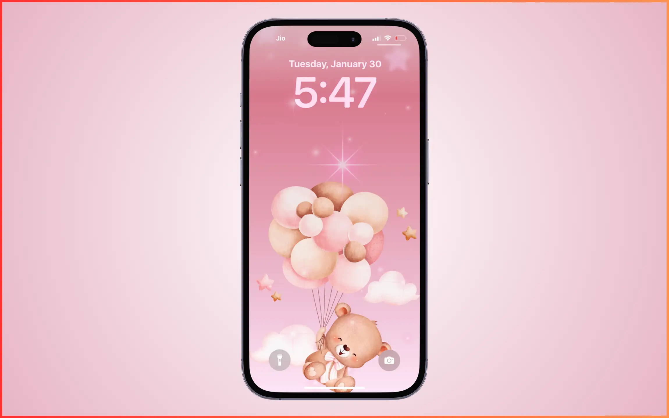 Cute Pink Teddy Bear Wallpaper for iPhone