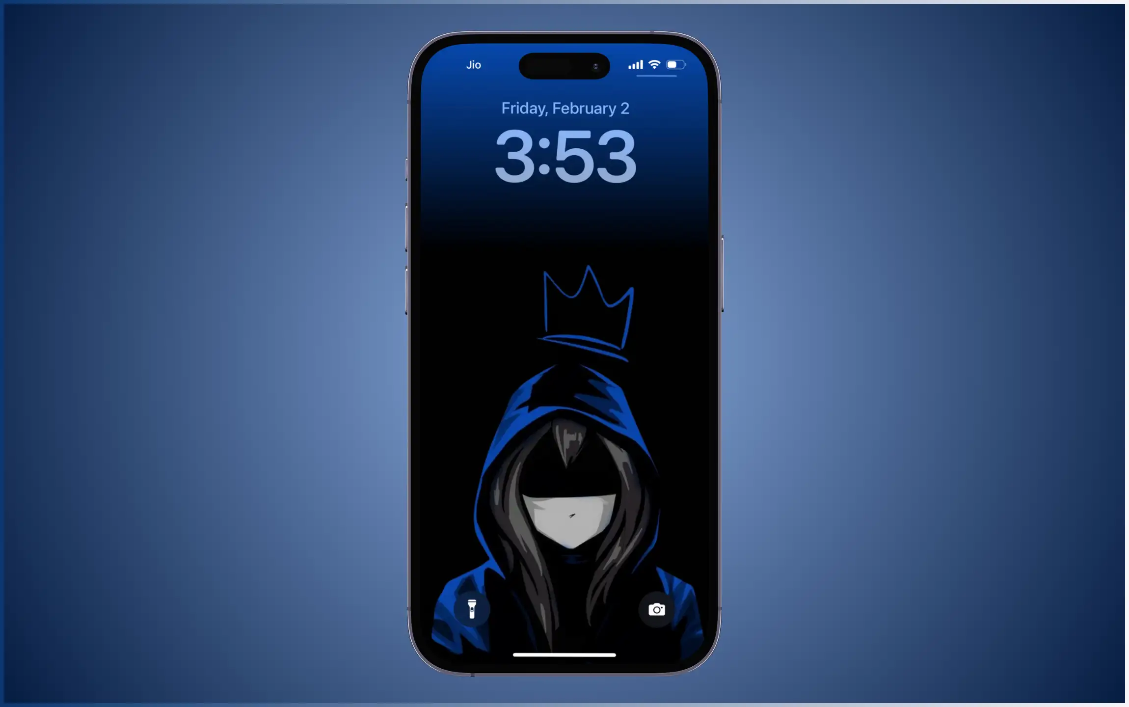 Navy Blue Cool Anime Wallpaper for iPhone
