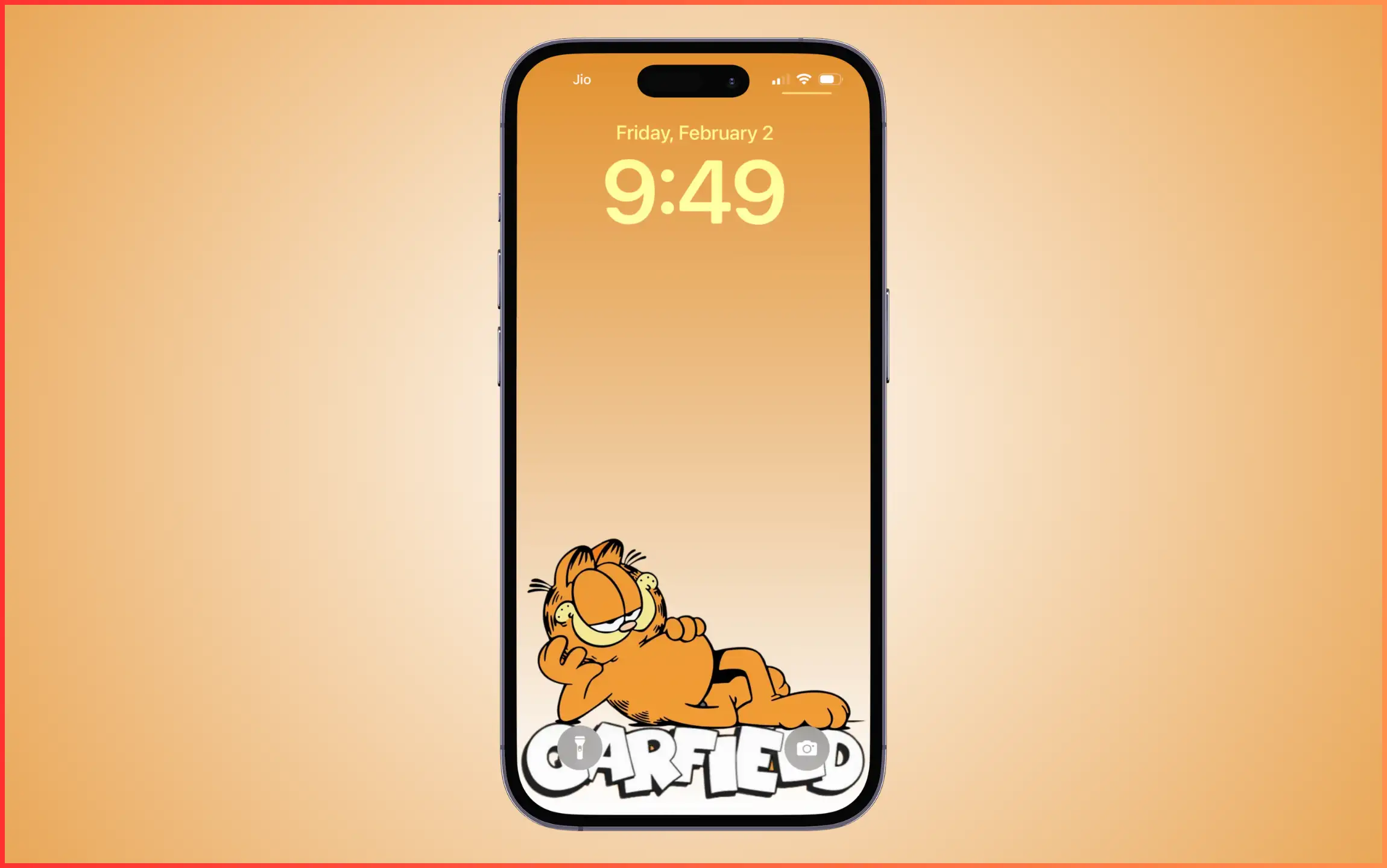 Orange Cute Garfield Wallpaper for iPhone