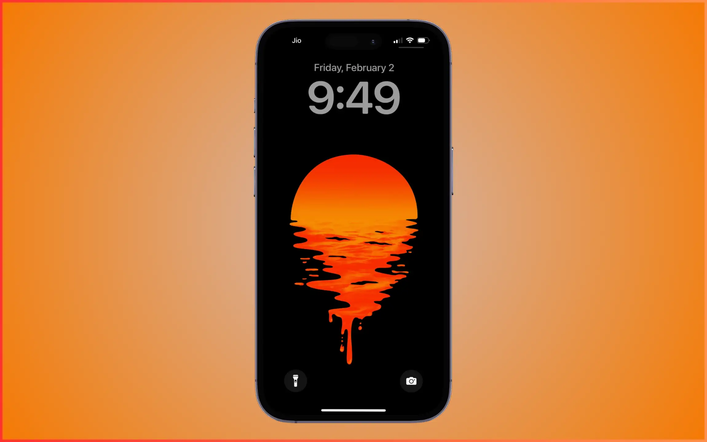 Orange Liquid Sunset Wallpaper for iPhone