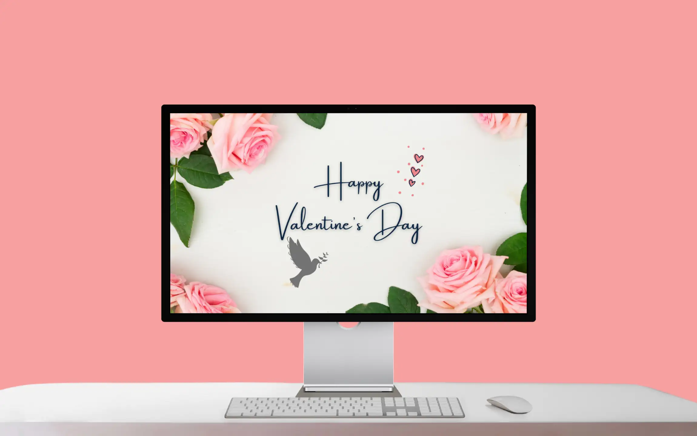 Valentine's Day Bird Desktop Wallpaper