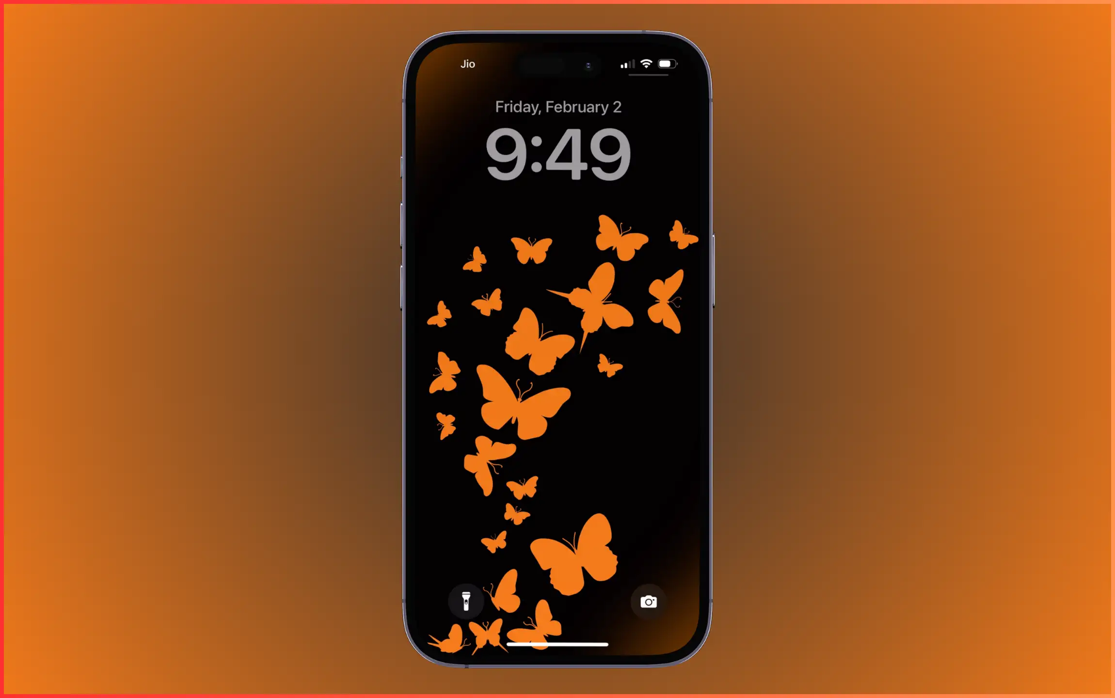 orange butterfly wallpaper for iPhone