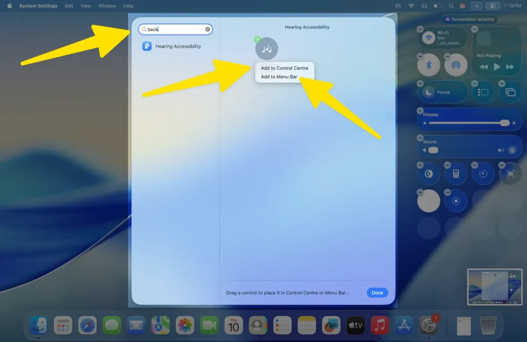 Add Background Sounds to control center and menu bar