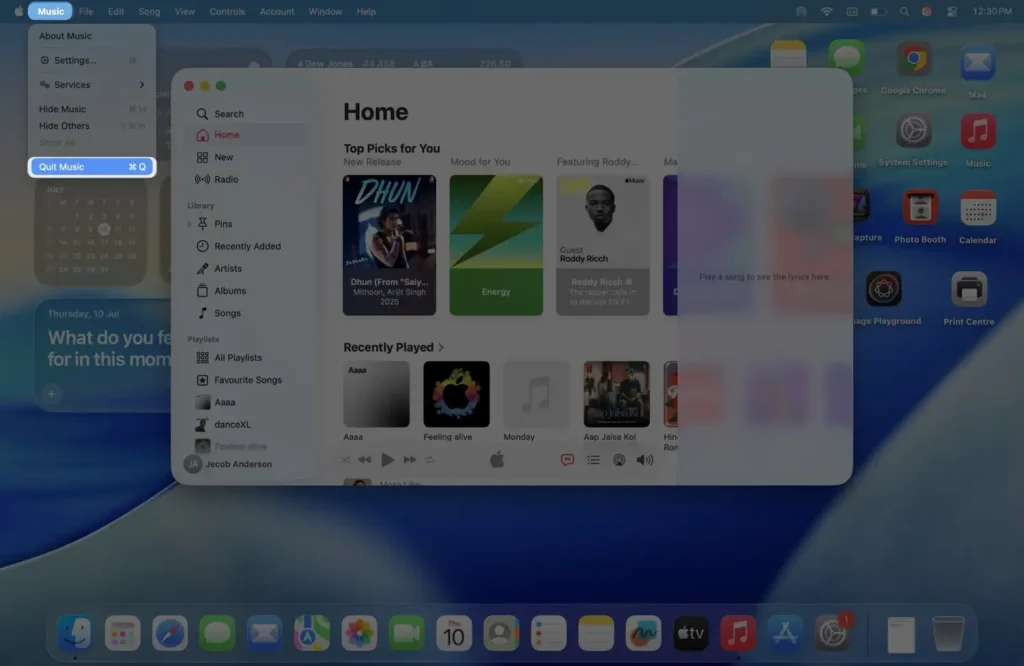 How to Quit or restart Music App on Mac or macbook Pro