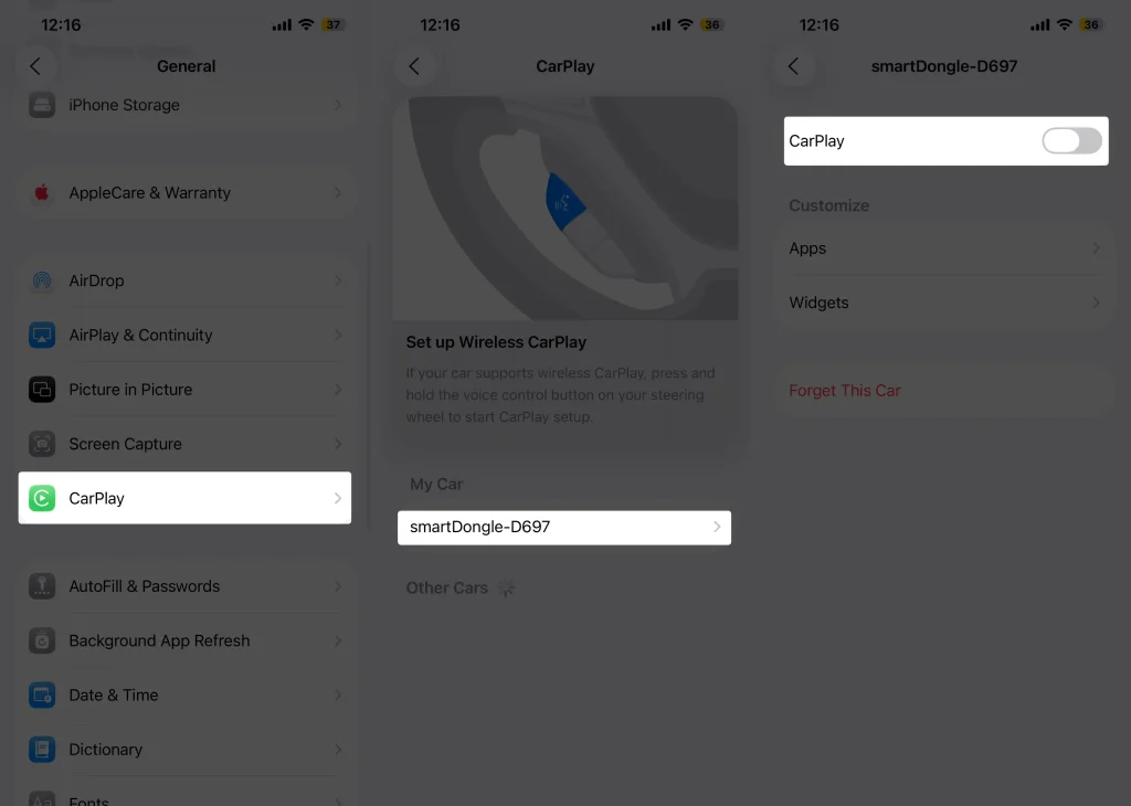 How to turn off carplay on iPhone iOS 26