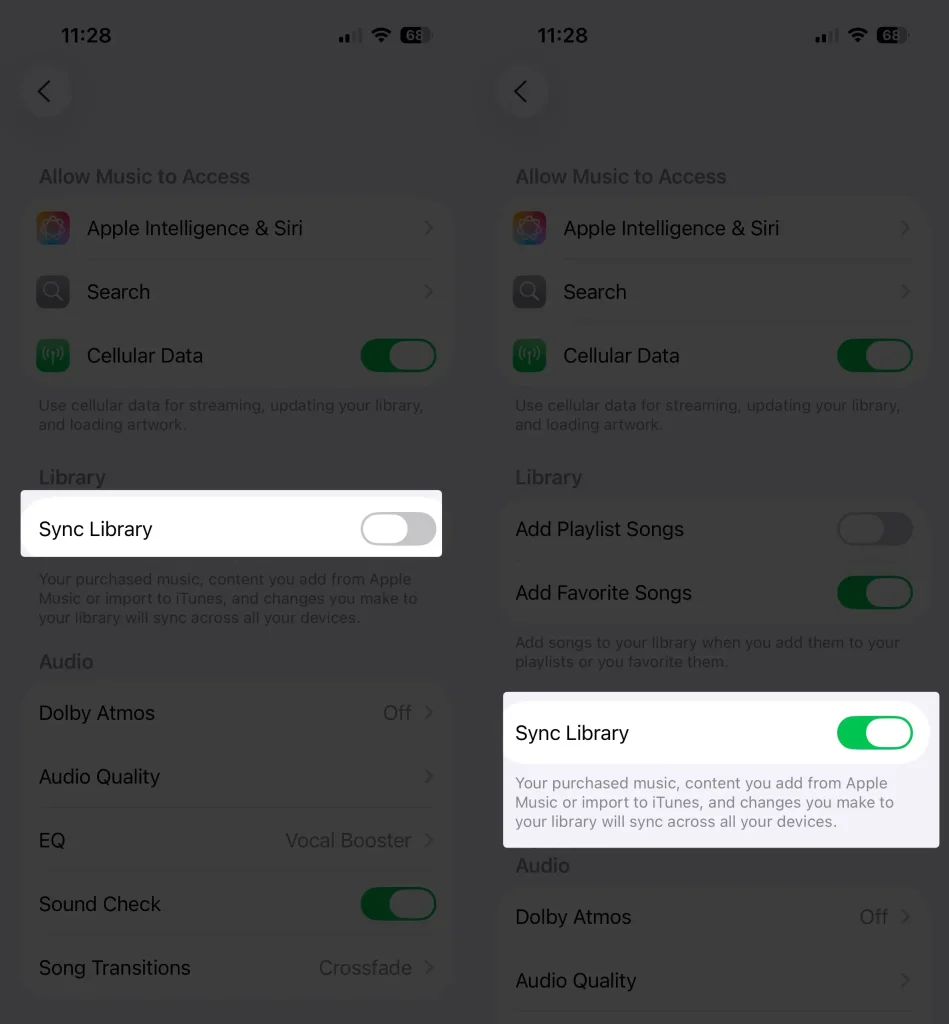 How to turn on Sync Library on Apple Music