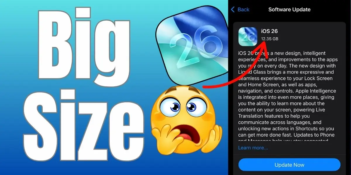 big size iOS 26 file
