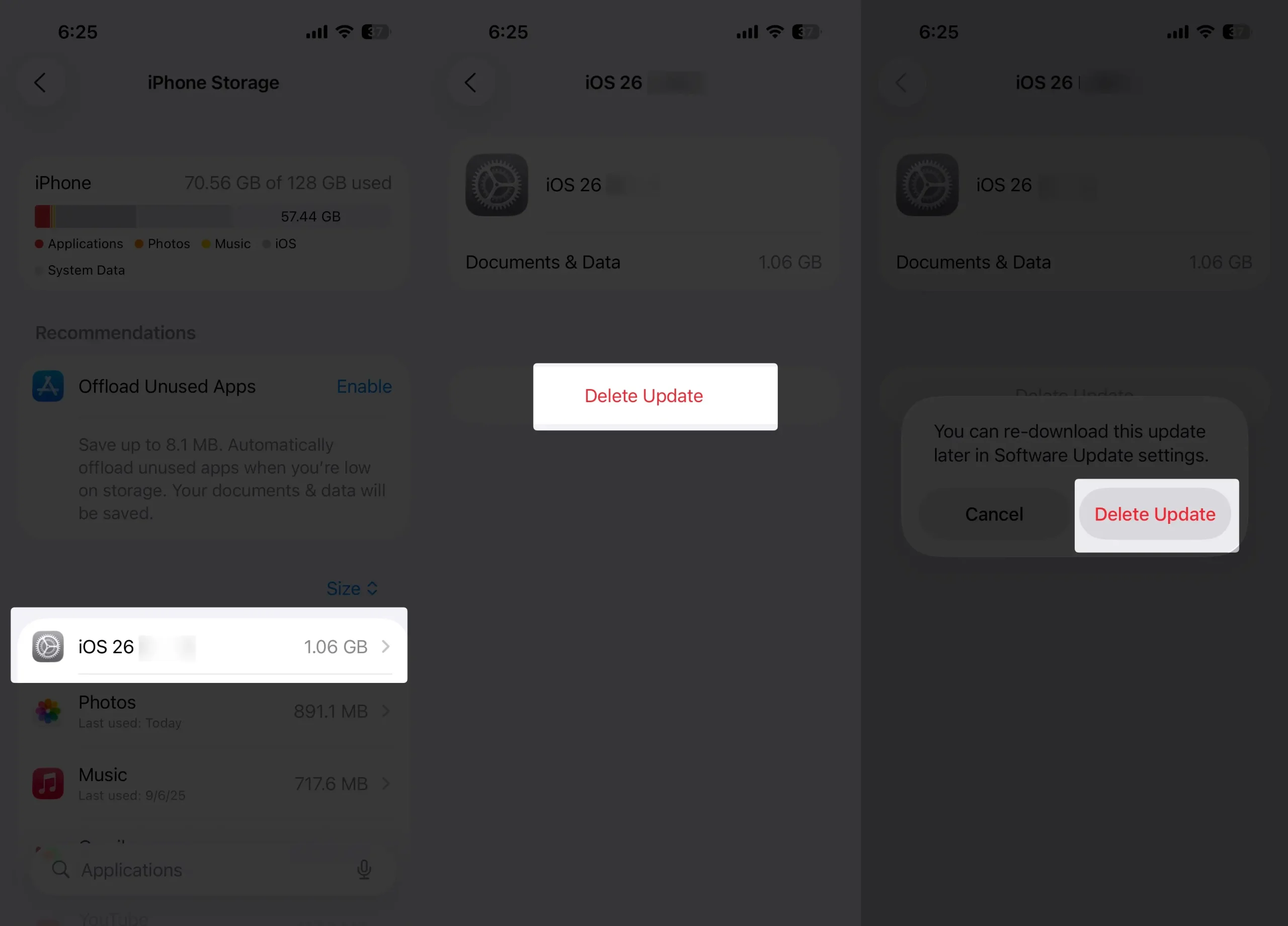 how to delete software udpate on iPhone