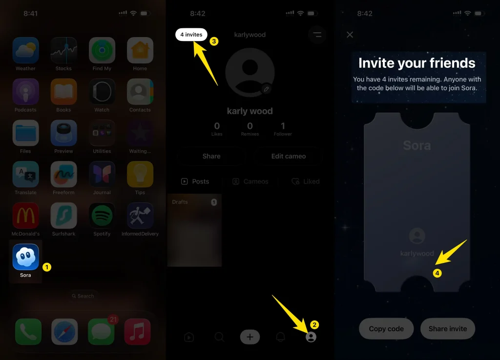 Invite your friends soro 2 app on iPhone