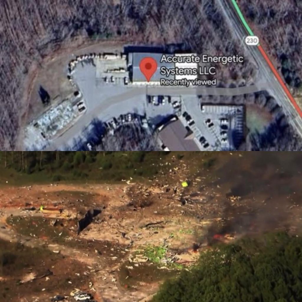 This is Tennessee bomb factory explosion before and after