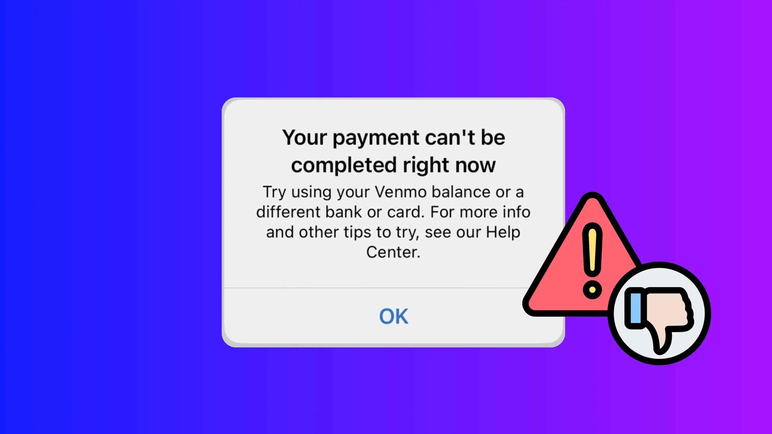 Fix Try Using Your Venmo Balance or a Different Bank or Card