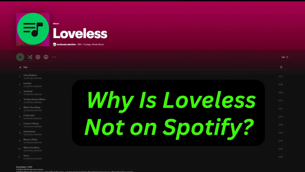 Why Is Loveless Not on Spotify