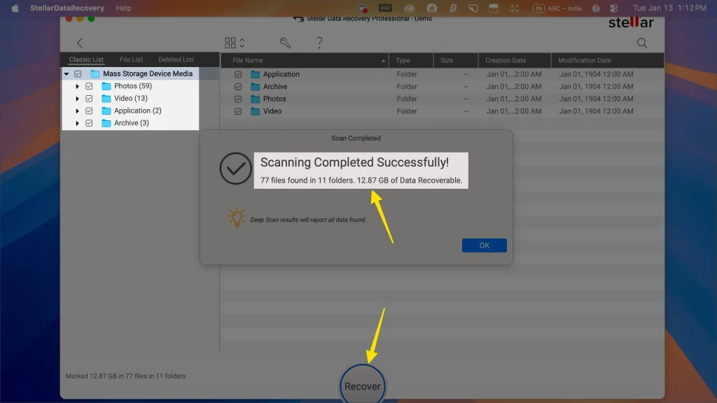 Recover from USB Drive Using StellarDataRecovery