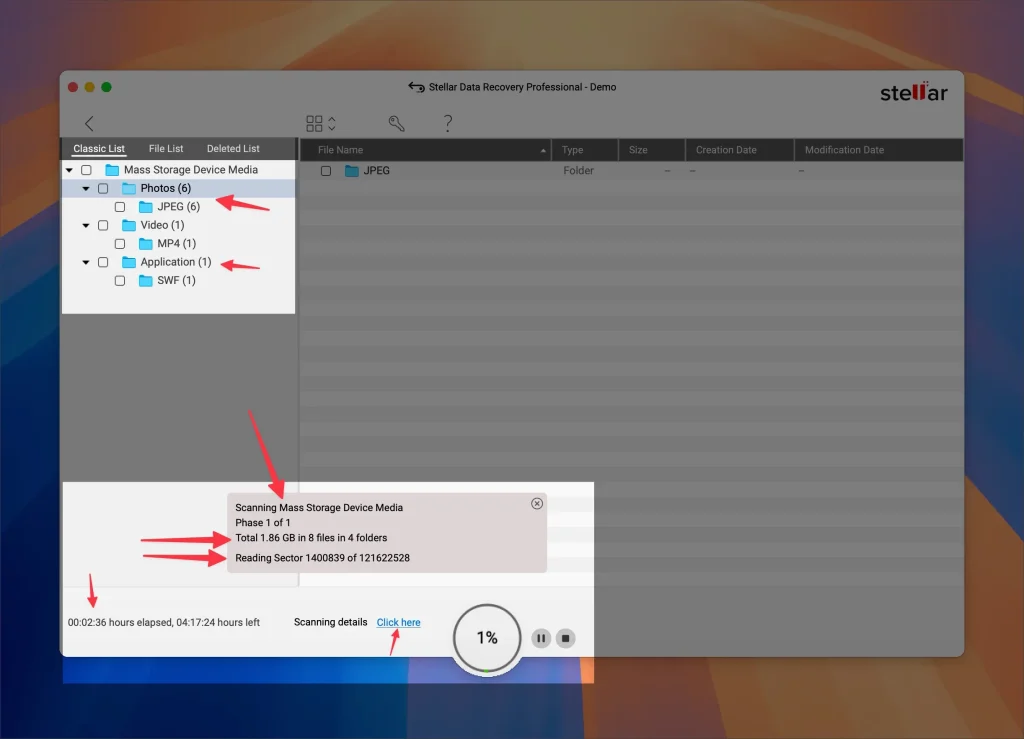 Scan Result in External Drive