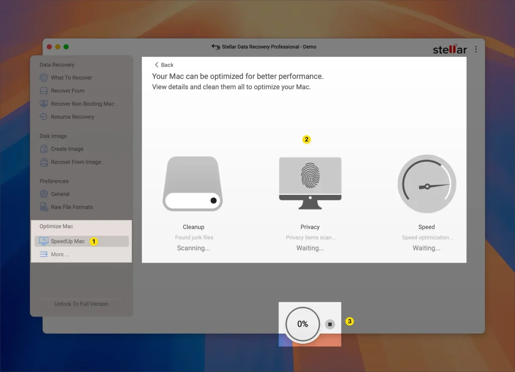 SpeedUp Mac using StellarDataRecovery
