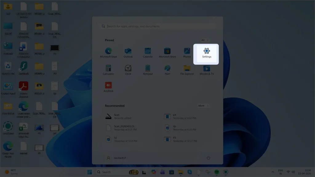 select settings in windows 11 to access clipboard history setting