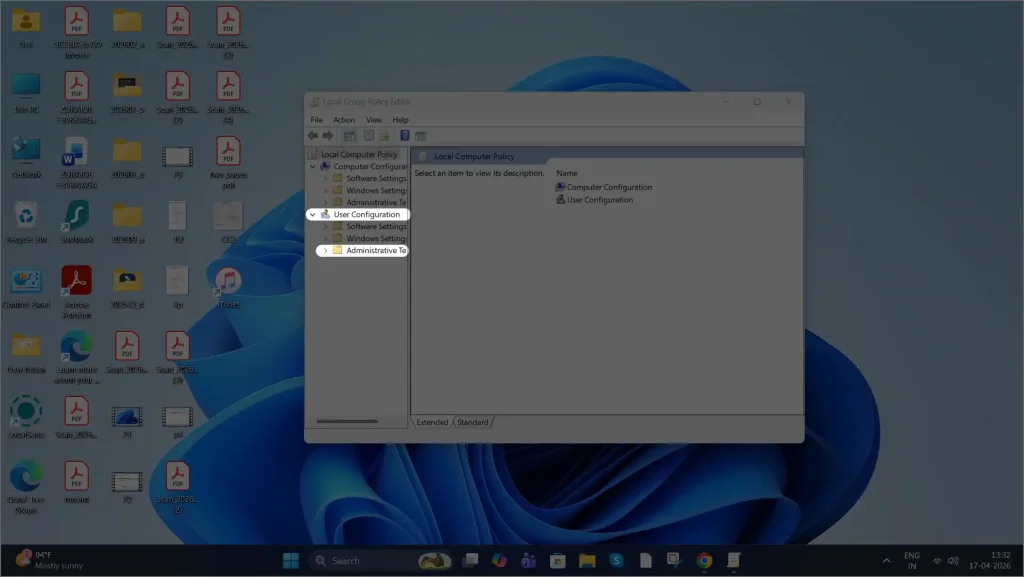 Local Group Policy Editor in windows 11