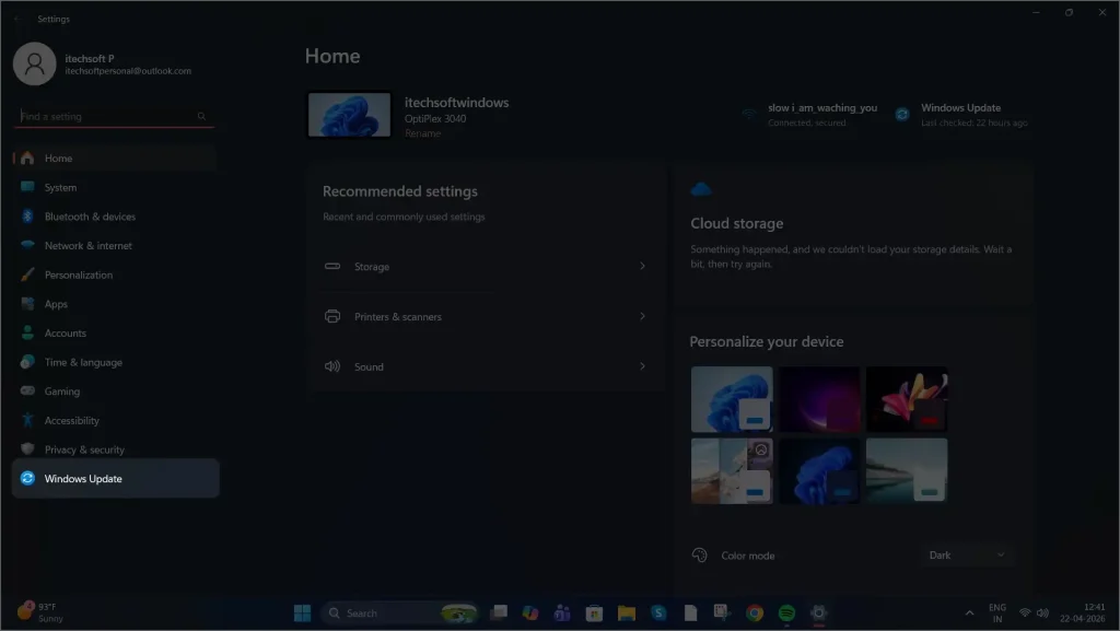 how to check for Windows Update in windows 11 computer