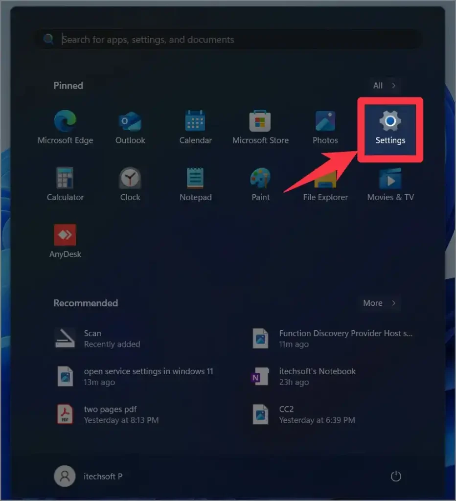 settings screen in windows 11