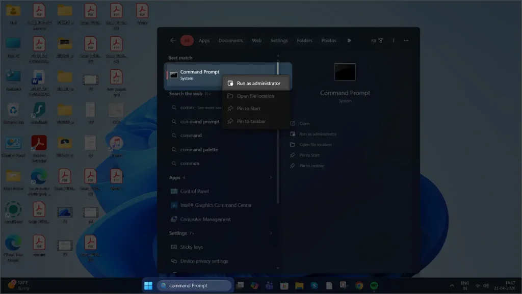 Command Prompt windows 11 computer