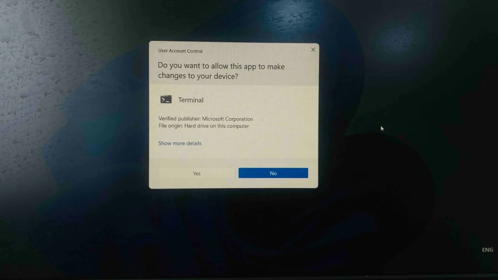 Do you want to allow this app to make changes to your device?