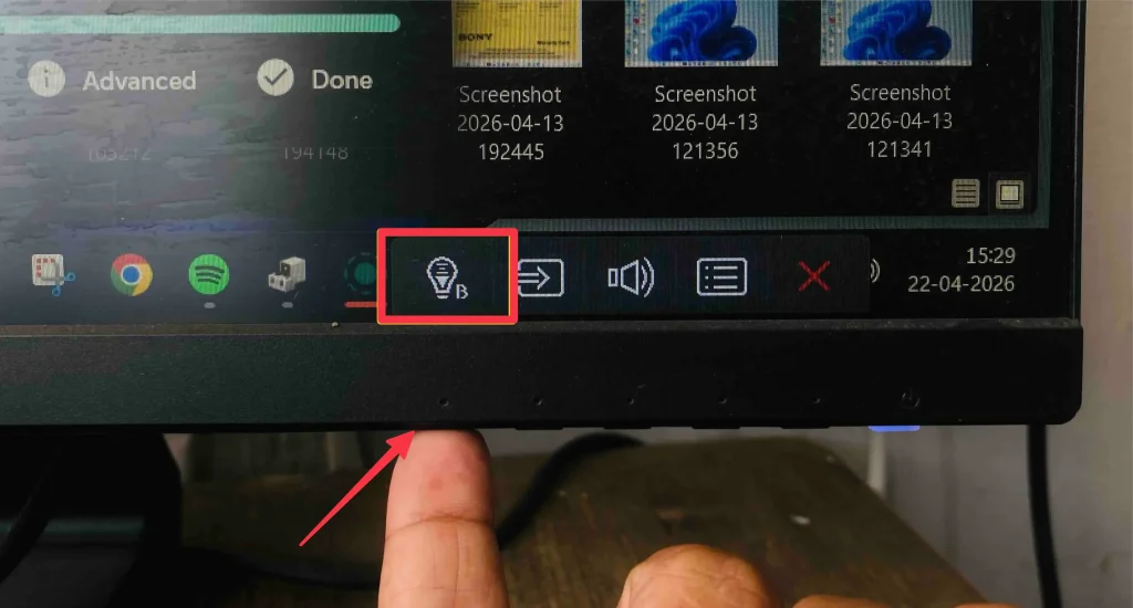 click on brightness button to open brightness settings in windows 11